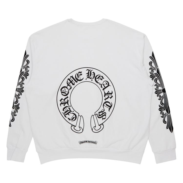 Chrome Hearts Horseshoe Logo Crewneck White