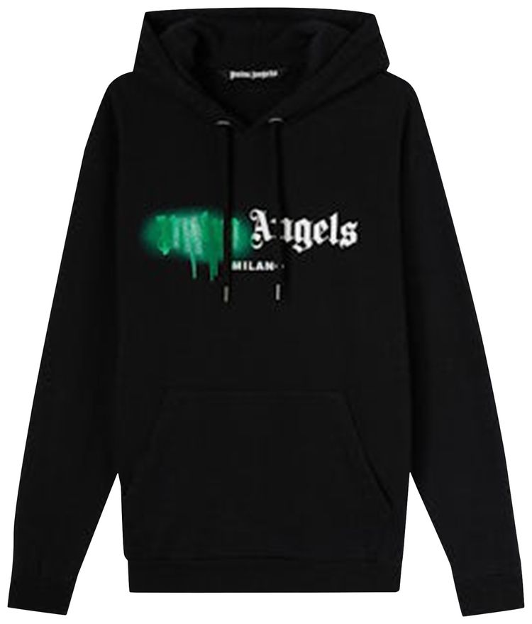 Palm Angels Milano Sprayed Hoodie BlackGreen