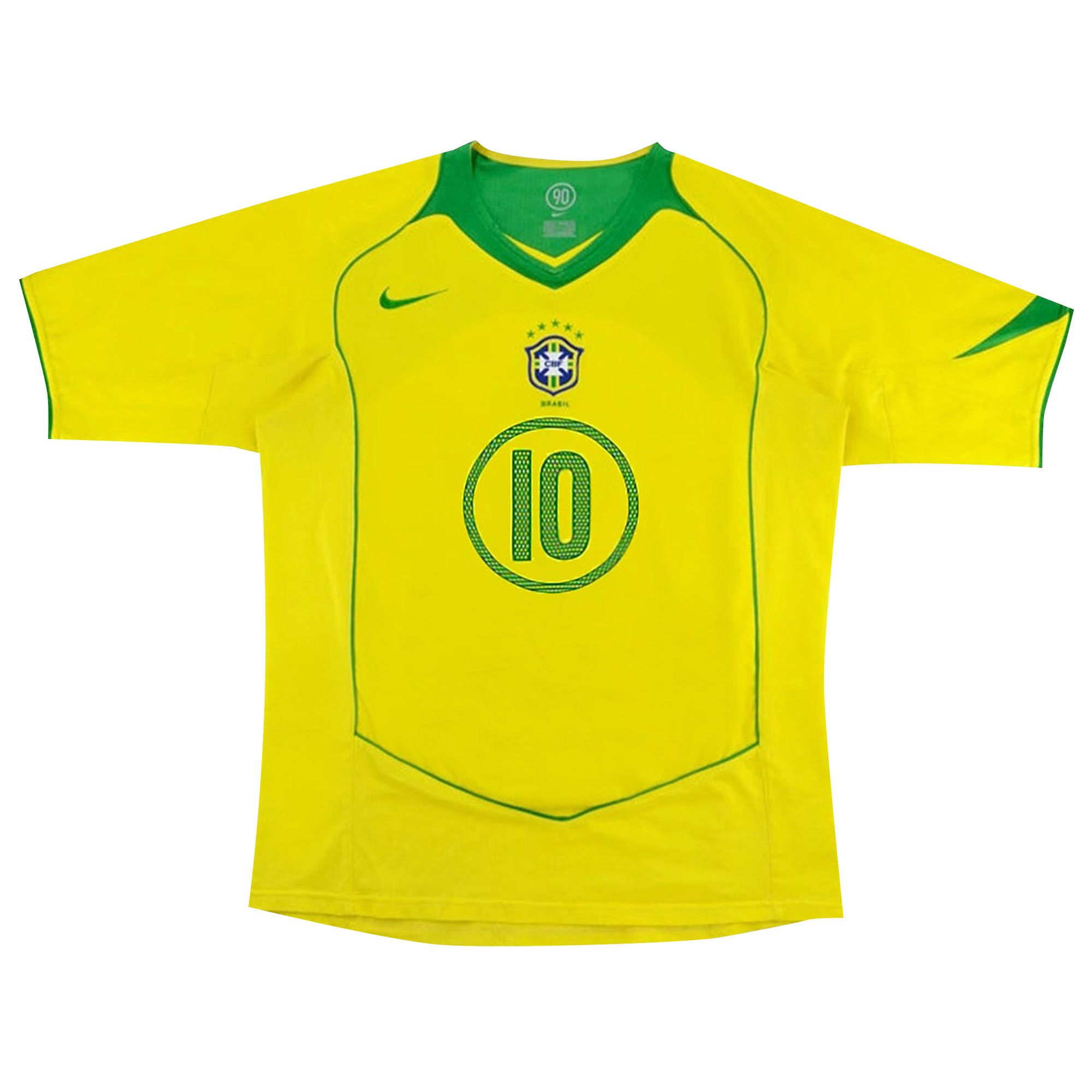 Buy Nike Brazil 2004 T90 Reissue Jersey Ronaldinho 10 'Opti Yellow