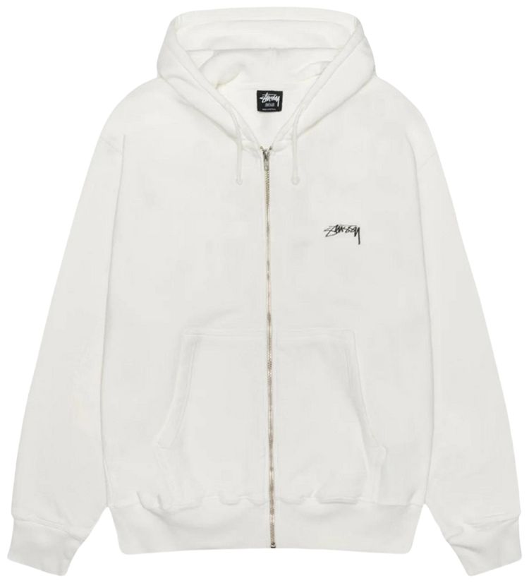 Stussy Smooth Stock Pigment Dyed Zip Hoodie Natural