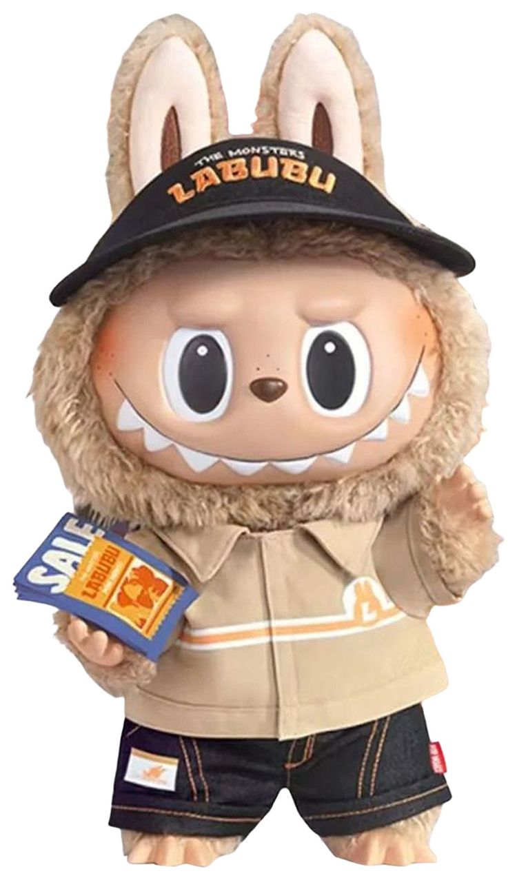Pop Mart Labubu THE MONSTERS The Naughty Cashier Vinyl Plush Doll Tan