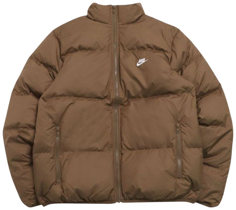 Nike Therma FIT Puffer Jacket Mosswood BrownWhite