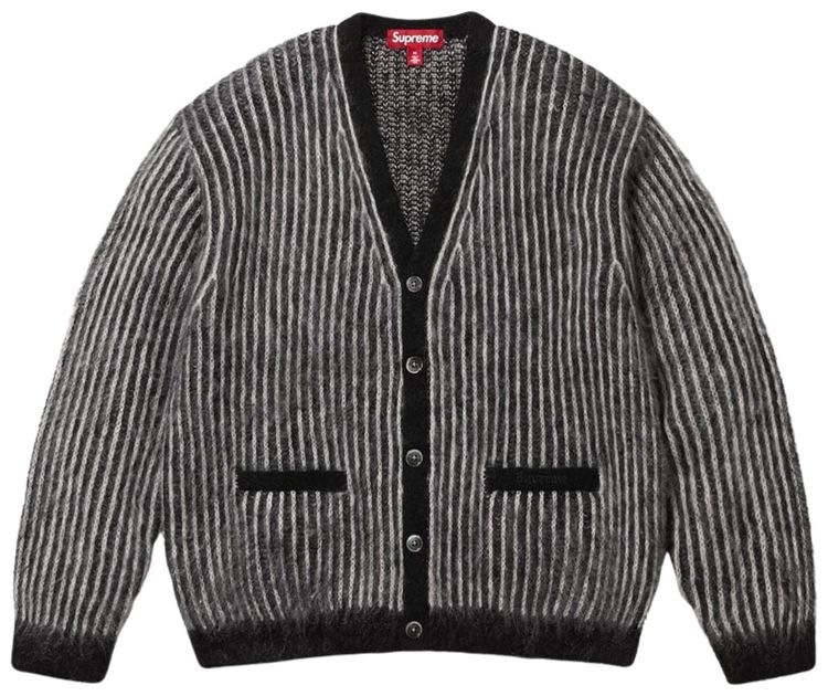 Supreme 2 Tone Mohair Cardigan Black