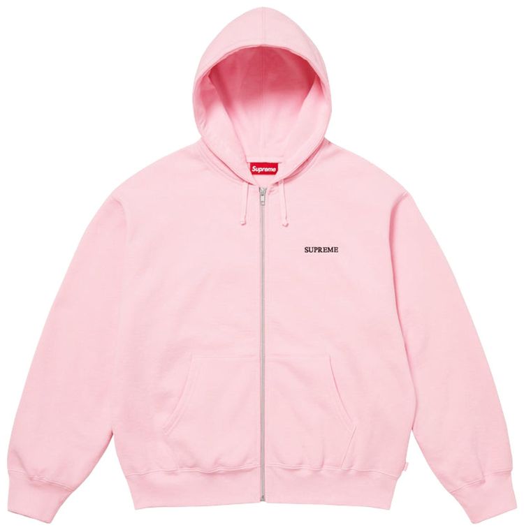 Supreme Idgaf Zip Up Hooded Sweatshirt Light Pink