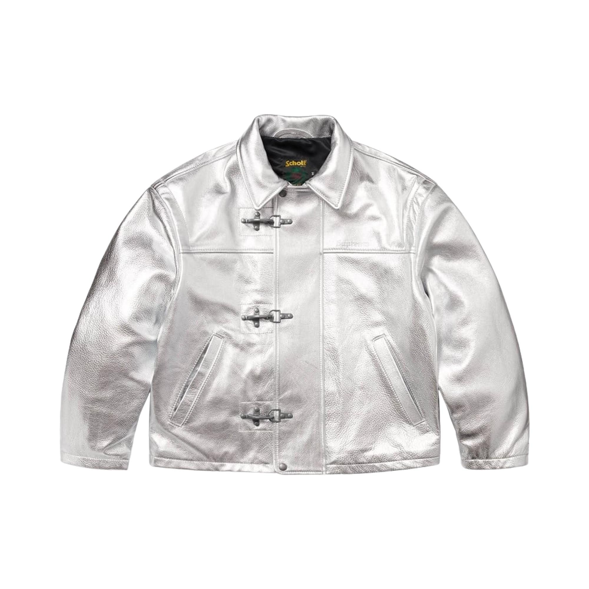 Buy Supreme x Schott Leather Clip Jacket 'Silver' - SS25J49 SILVER