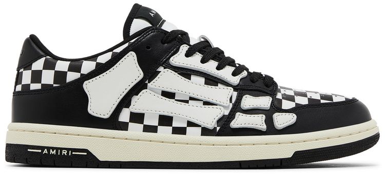 Amiri Skel Top Low Checkered   Black White