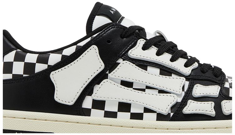 Amiri Skel Top Low Checkered   Black White