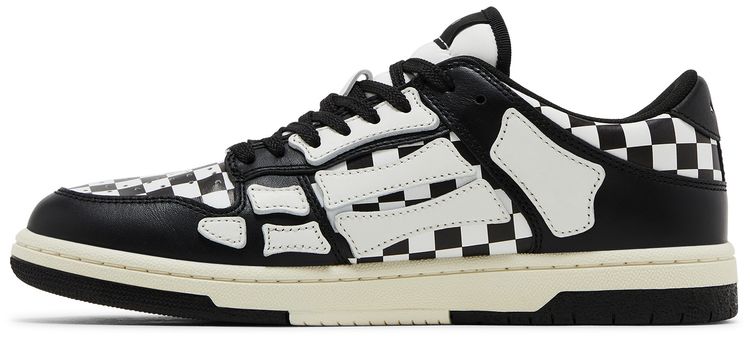 Amiri Skel Top Low Checkered   Black White