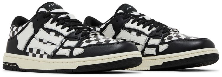 Amiri Skel Top Low Checkered   Black White
