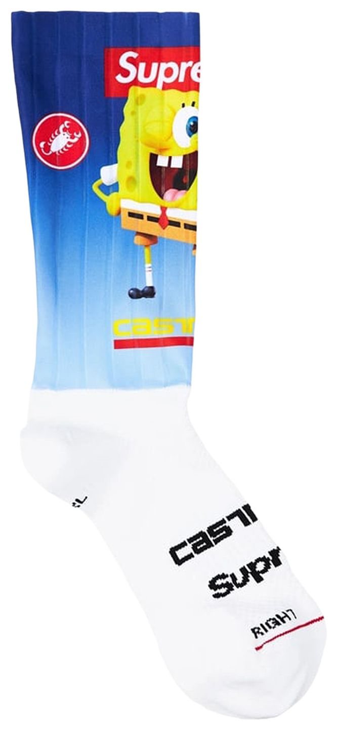 Supreme x Spongebob Squarepants x Castelli Cycling Sock 1 Pack Blue