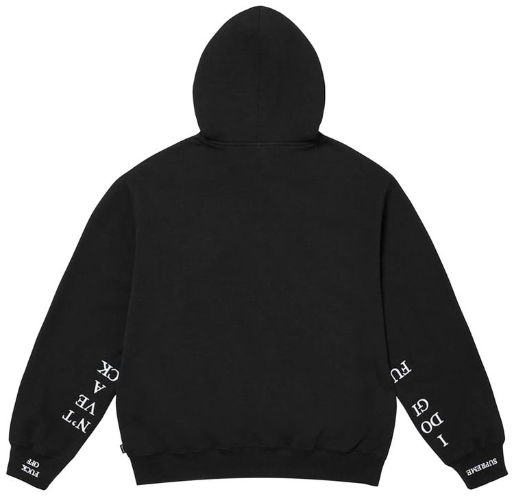 Supreme Idgaf Zip Up Hooded Sweatshirt Black