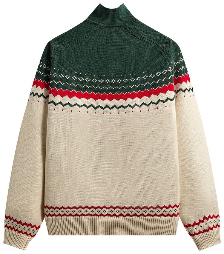 Kith Kithmas Serif Fair Isle Rue Wyona Quarter Zip Heather Oatmeal