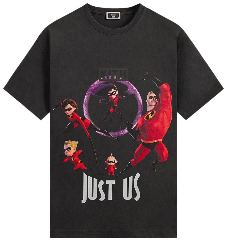Kith x Disney For Pixar The Incredibles Just Us Vintage Tee Black