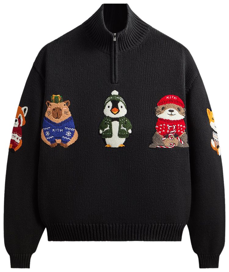 Kith Kithmas Animals Wyona Quarter Zip Black