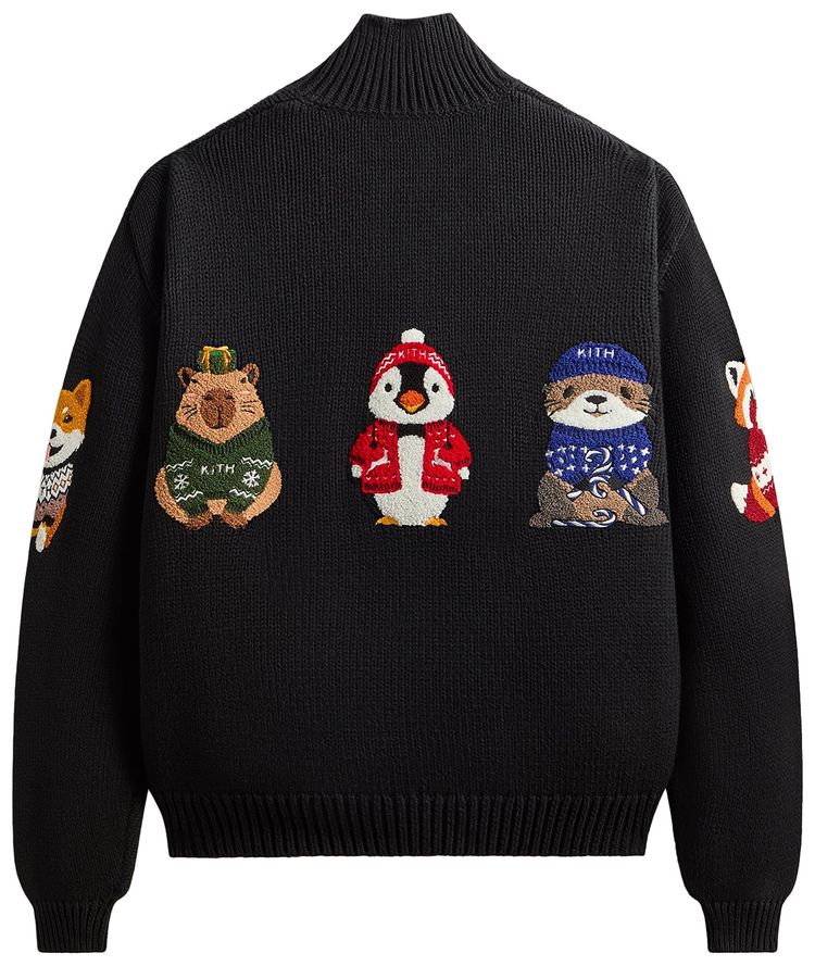 Kith Kithmas Animals Wyona Quarter Zip Black