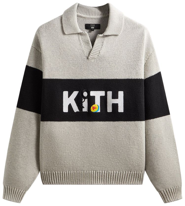 Kith x Disney For Pixar Nelson Rugby Sweater Light Heather Grey