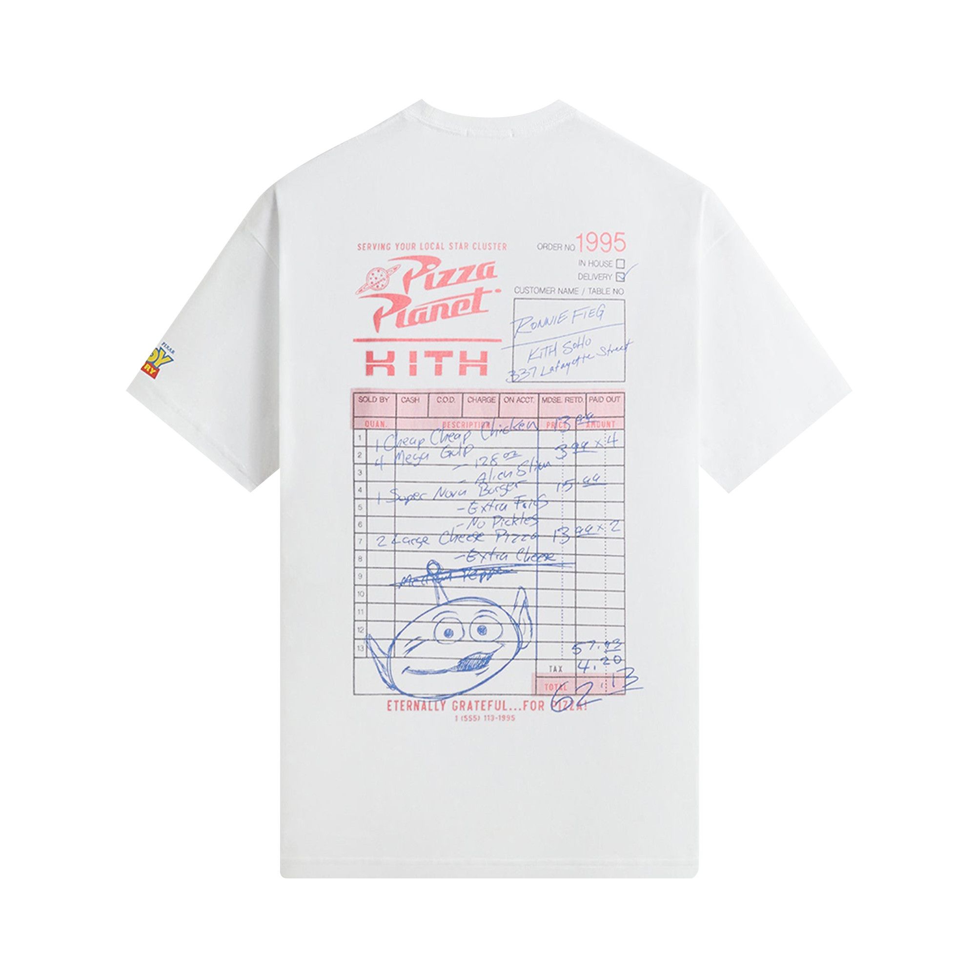 Buy Kith x Disney For Pixar Pizza Planet Tee 'White' - KHM034361 Buy Kith x Disney For Pixar Pizza Planet Tee 'White' - KHM034361