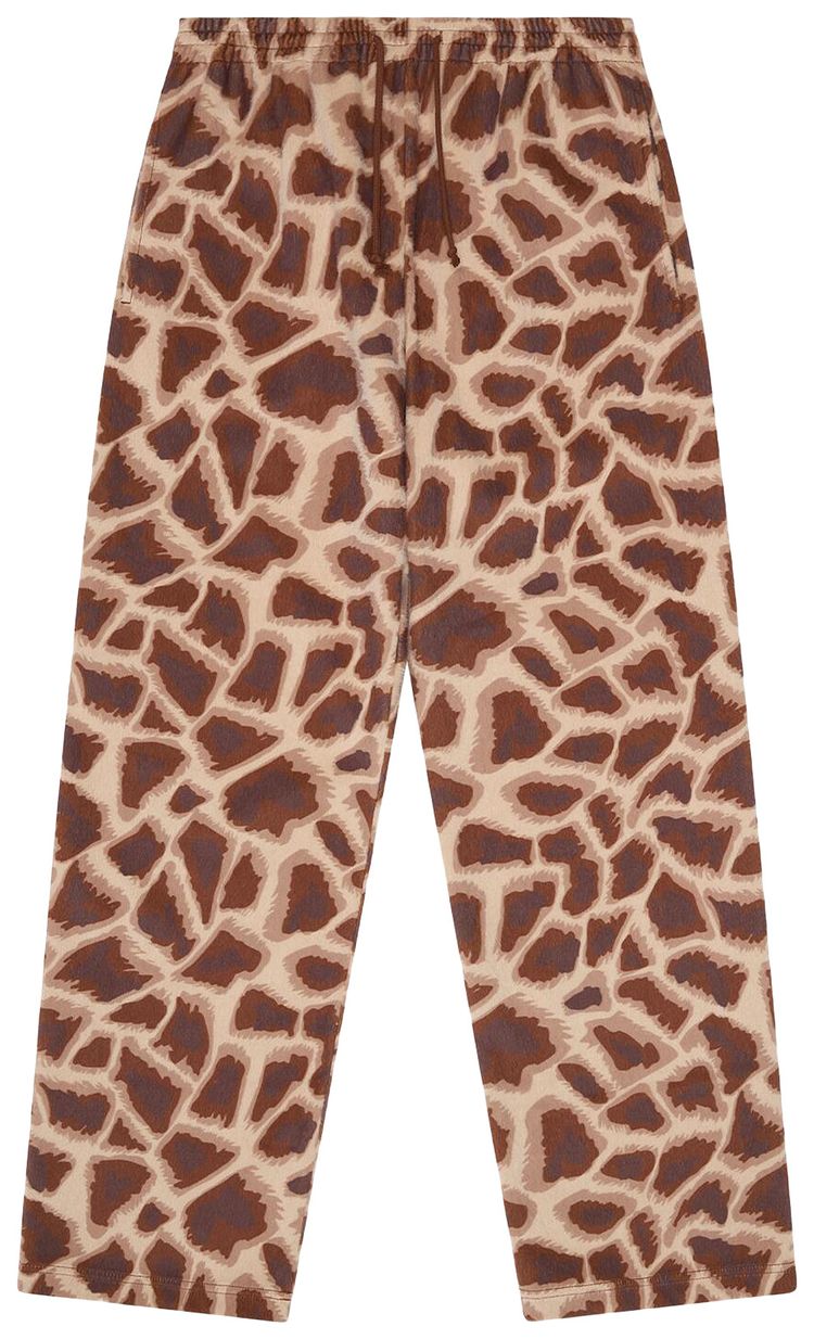 Denim Tears Faux Fur Giraffe Print Sweatpant Brown