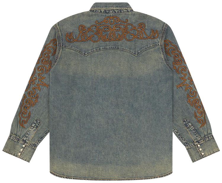 Denim Tears Western Denim Button Up Shirt Blue