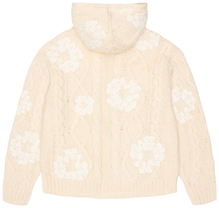 Denim Tears Cotton Wreath Fisherman Zip Up Sweater Tan