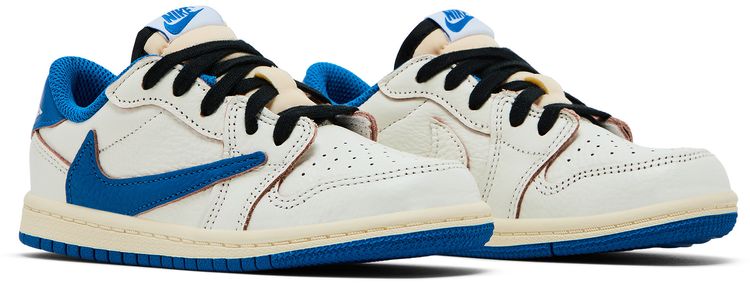 Fragment Design x Travis Scott x Air Jordan 1 Retro Low OG SP TD Sail Military Blue