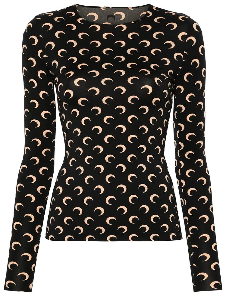 Marine Serre Regenerated AOM Jersey Second Skin Long Sleeve Inverse Tan