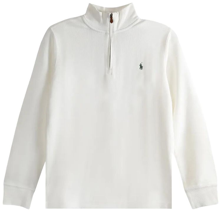 Polo Ralph Lauren Long Sleeve French Rib Solid Half Zip Pullover Trophy Cream