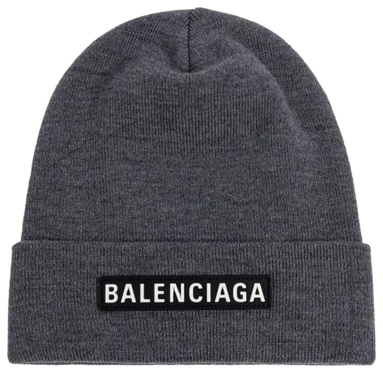 Balenciaga Patch Beanie Grey