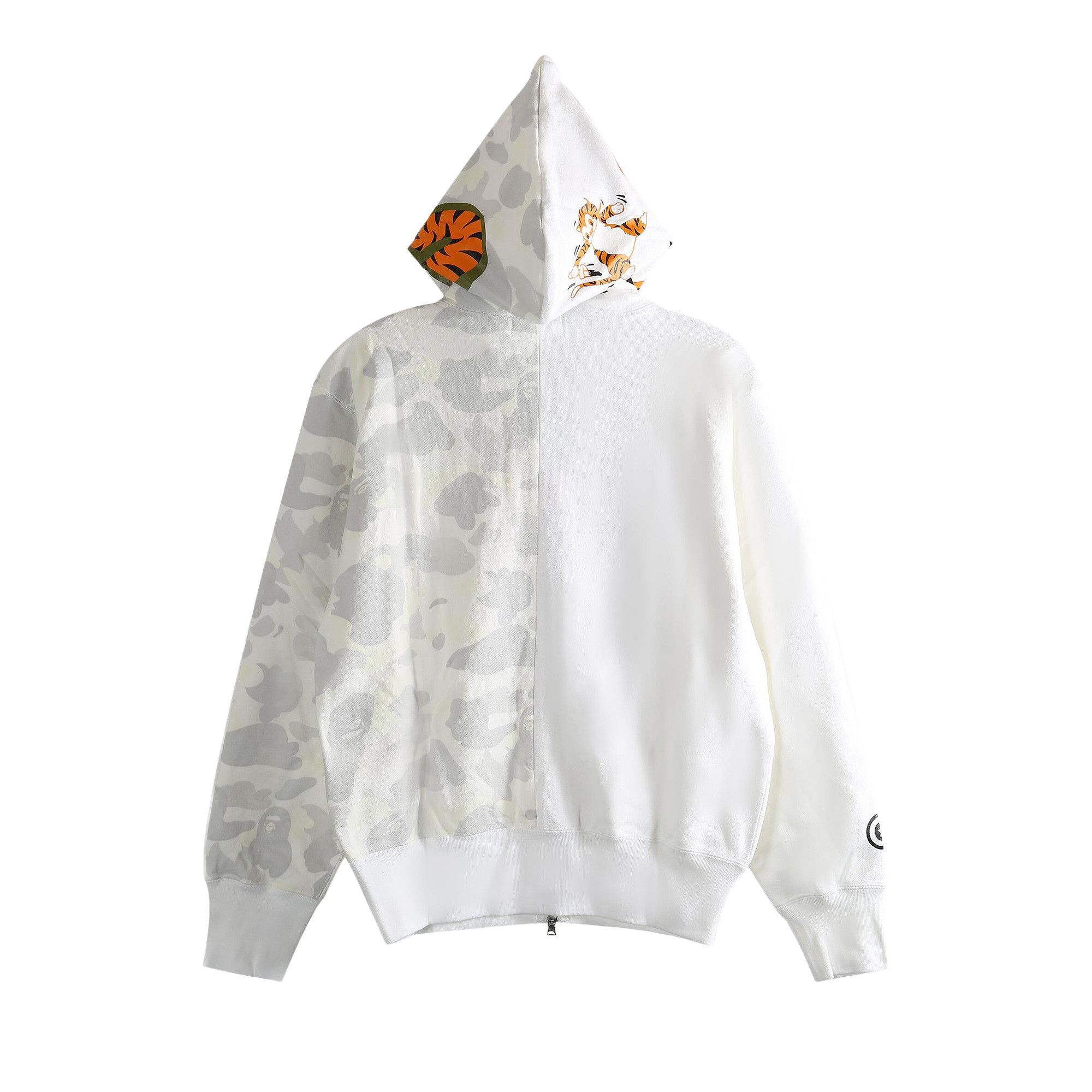 Buy BAPE City Camo Tiger Shark Full Zip Hoodie 'White' - 1L80 215