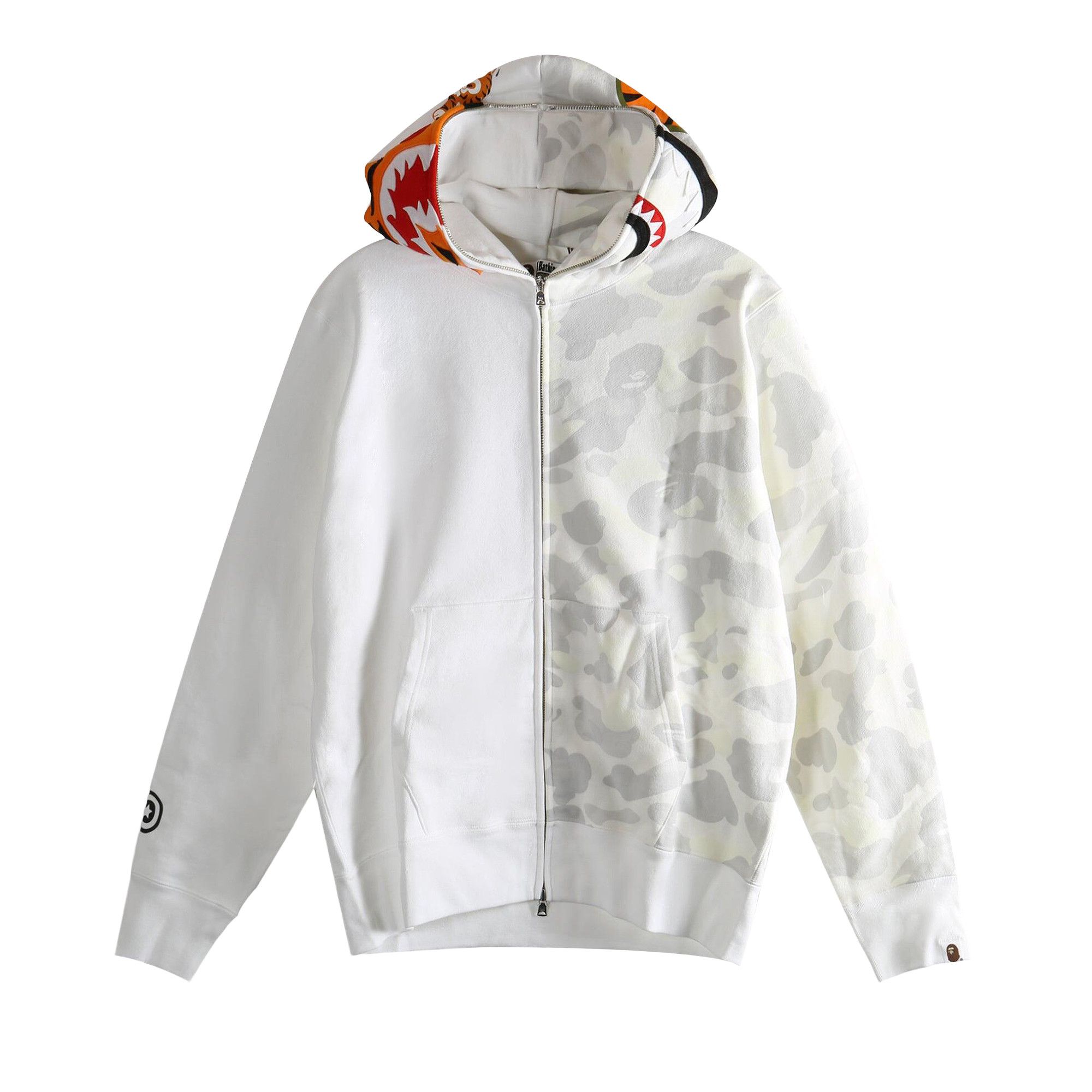 Buy BAPE City Camo Tiger Shark Full Zip Hoodie 'White' - 1L80 115