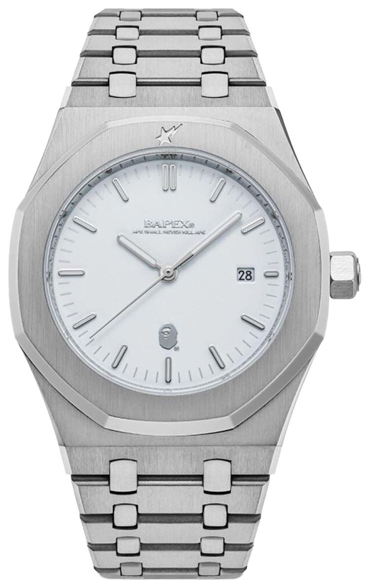 BAPE Type 9 Bapex Watch Silver