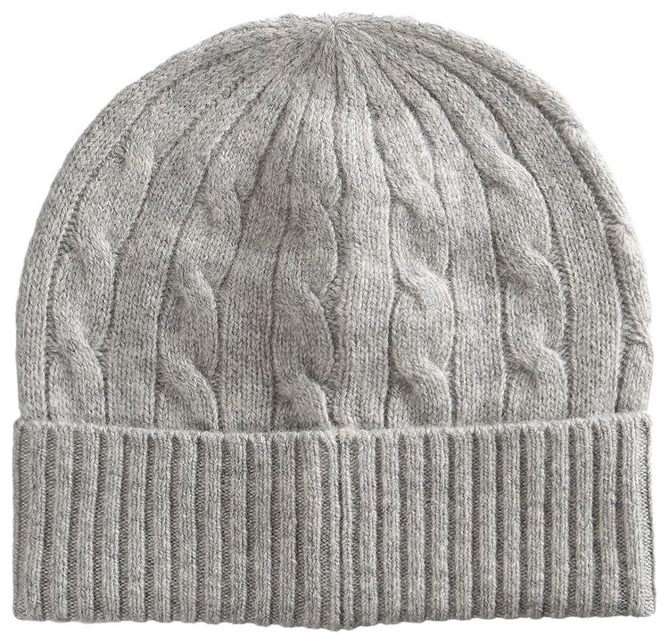 Polo Ralph Lauren Cashmere Cable Beanie Soft Grey