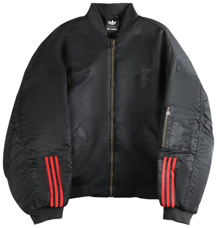 Adidas x Willy Chavarria Satin Bomber Jacket Black