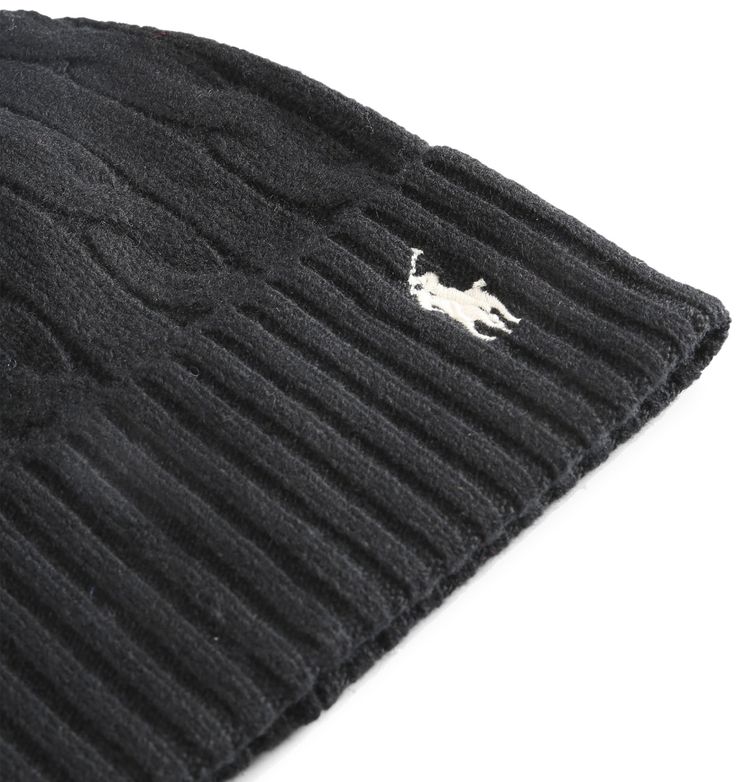 Polo Ralph Lauren Cashmere Cable Beanie Black