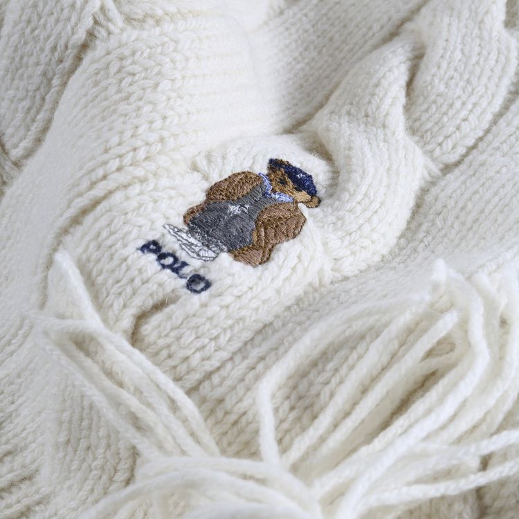 Polo Ralph Lauren Fall Bear Scarf Cream