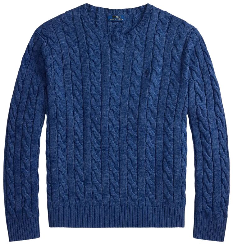 Polo Ralph Lauren Long Sleeve Cable Knit Crewneck Sweater Rustic Navy Heather
