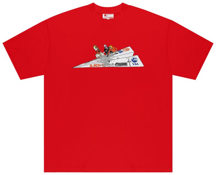 Cactus Jack by Travis Scott x Virgil Abloh x ARCH Paper Plane Tee Red