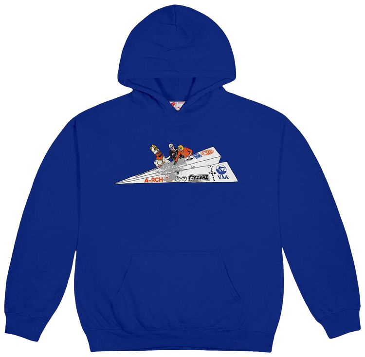 Cactus Jack by Travis Scott x Virgil Abloh x ARCH Paper Plane Hoodie Blue
