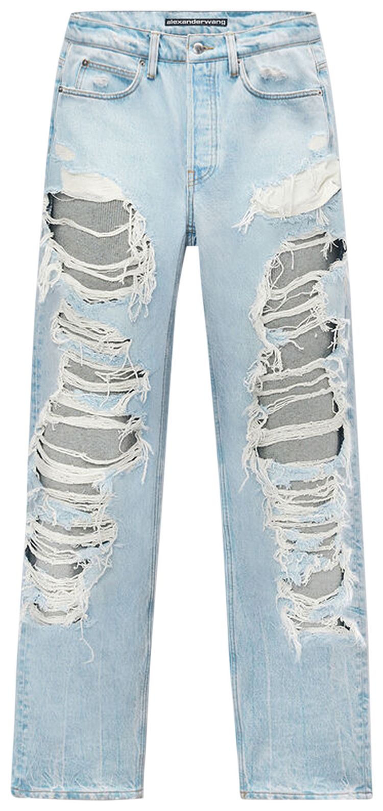 Alexander Wang Distressed Straight Backed Knit Jean Light Bleach