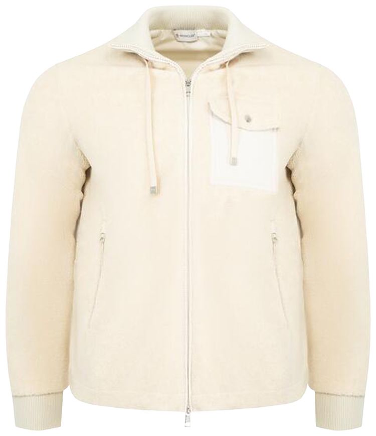 Moncler Zip Up Cardigan Beige