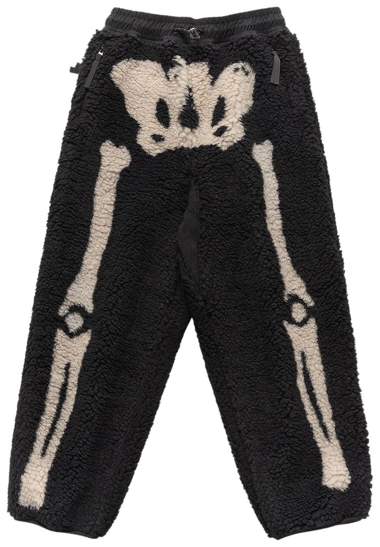 Kapital Bone Boa Fleece Easy Pants Black