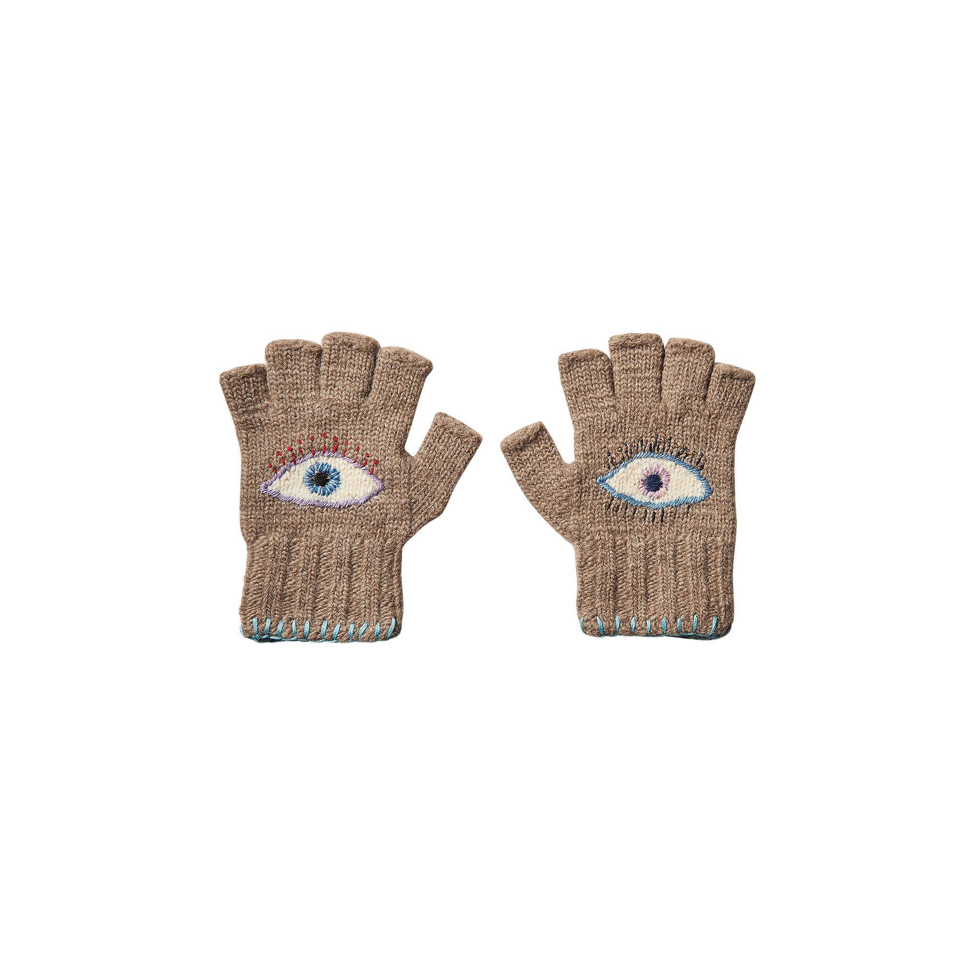 KAPITAL Wool Folktale Gloves SPEAKEASY刺繍 Buy Kapital Wool Folktale Speakeasy Gloves 'Khaki' - K2411XG554