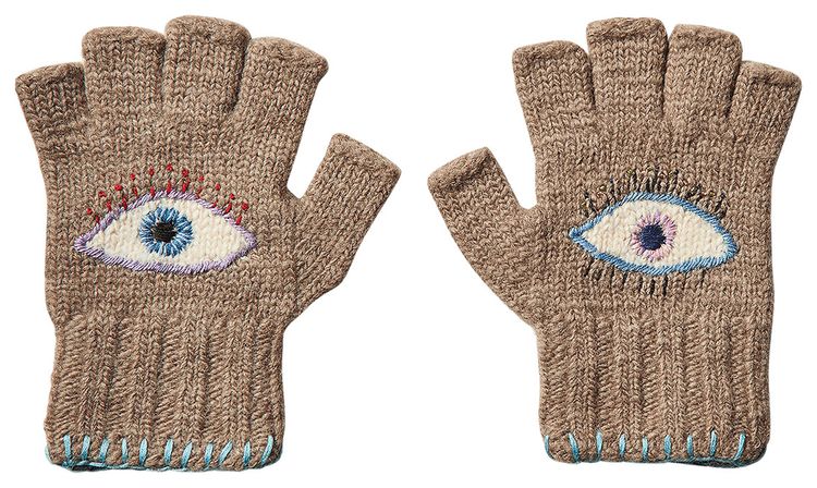Kapital Wool Folktale Speakeasy Gloves Khaki
