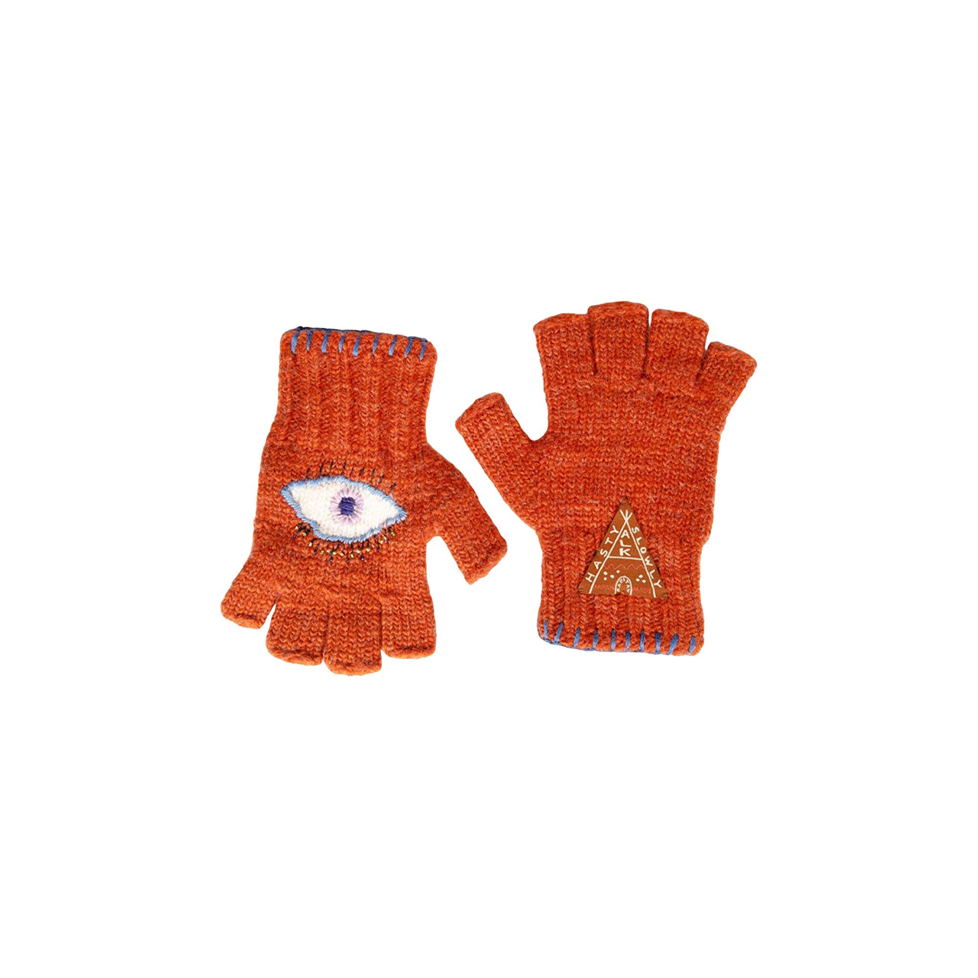 Buy Kapital Wool Folktale Speakeasy Gloves 'Orange' - K2411XG554