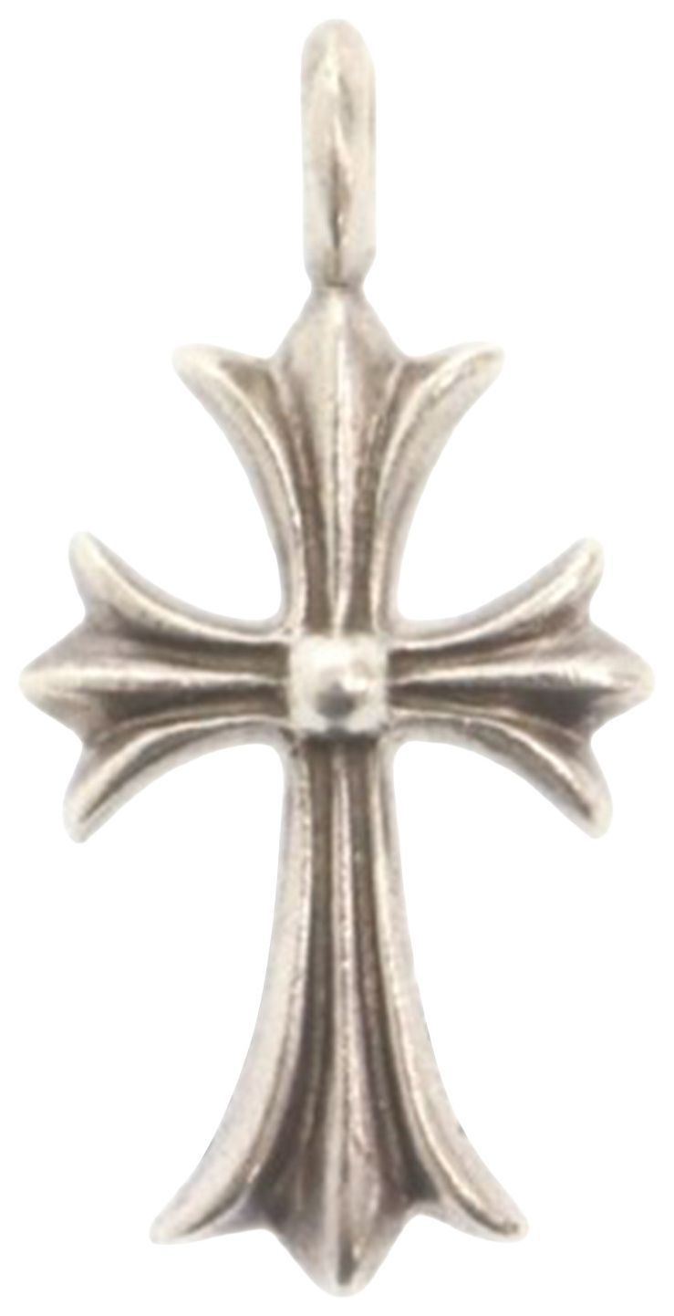 Pre Owned Chrome Hearts 925 Sterling Silver Cross Pendant And Ball Chain