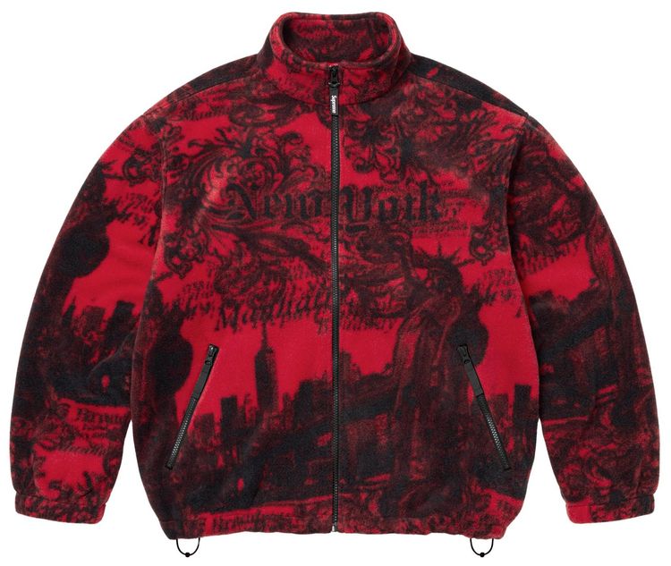 Supreme New York Fleece Jacket Red