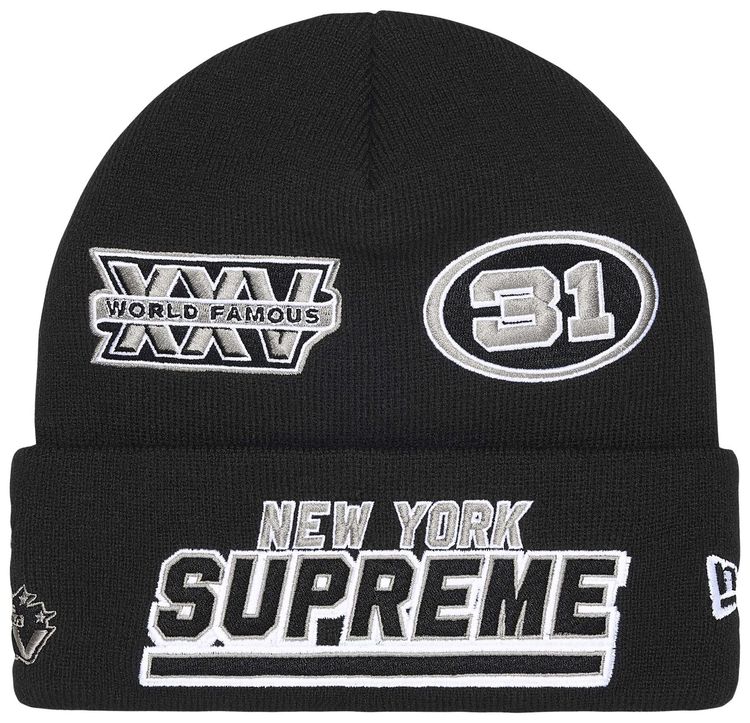 Supreme New Era Football Beanie Black