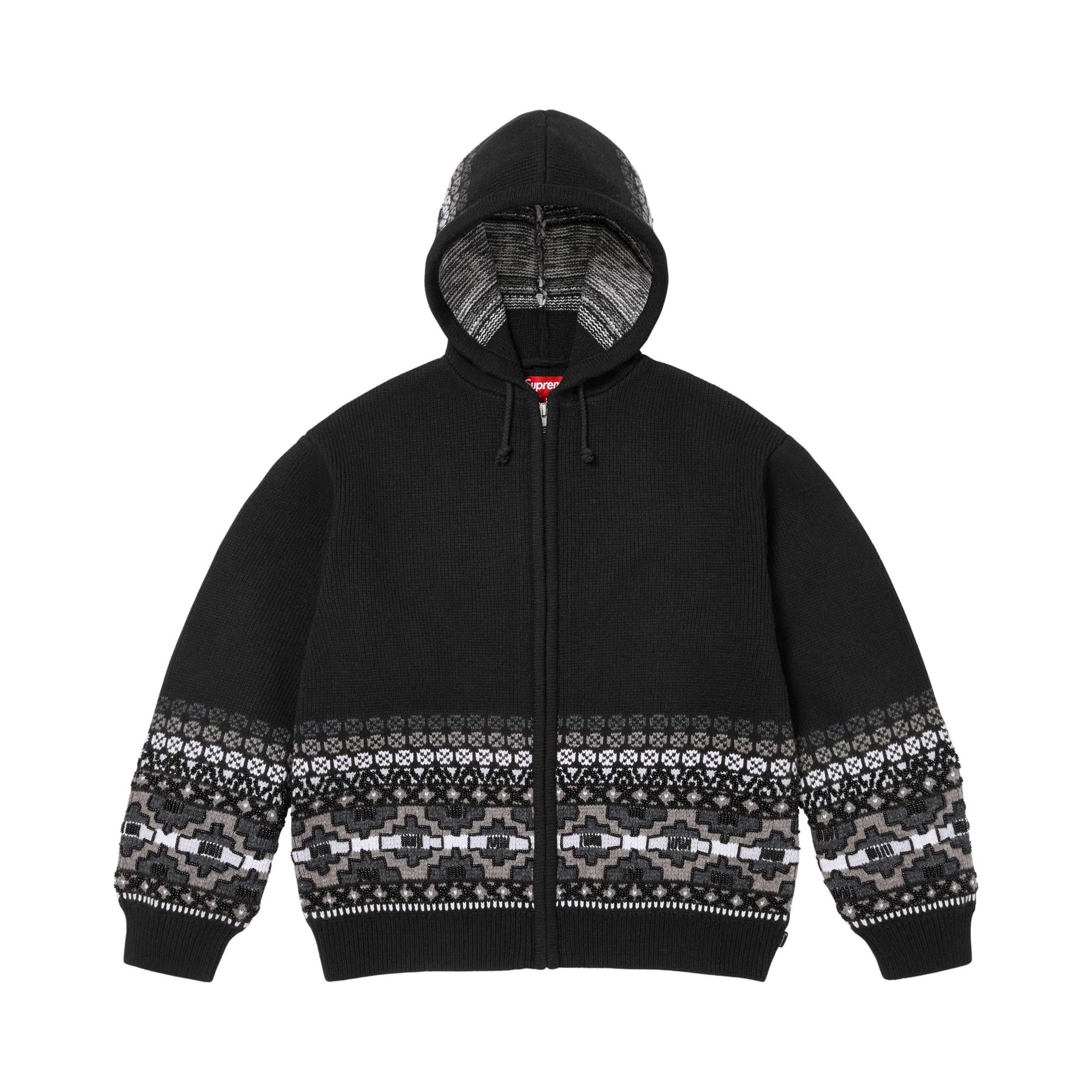 Buy Supreme Beaded Zip Up Hooded Sweater 'Black' - FW25SK43 BLACK