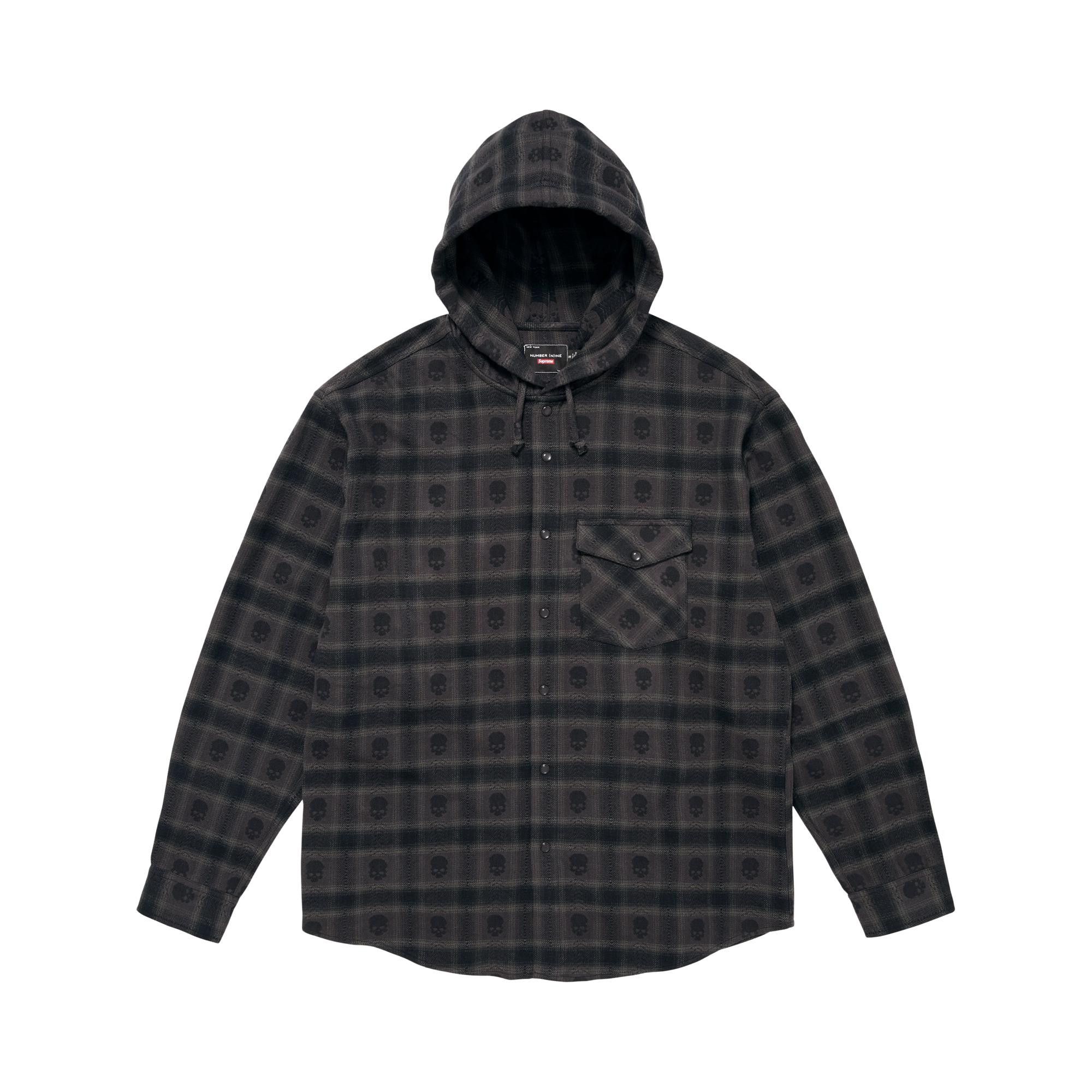 Buy Supreme x Number (N)Ine Hooded Flannel Shirt 'Black' - FW25S22