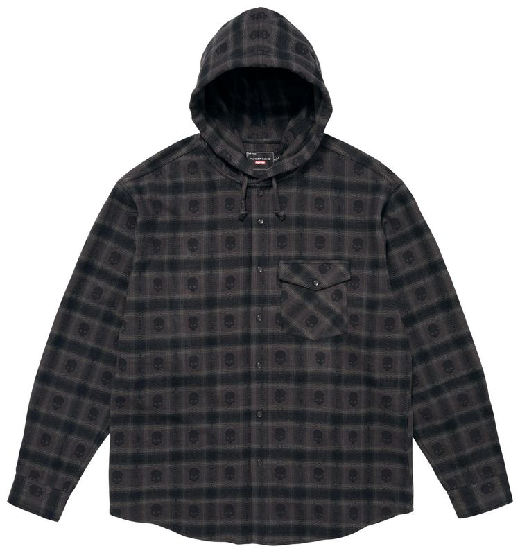 Supreme x Number NIne Hooded Flannel Shirt Black